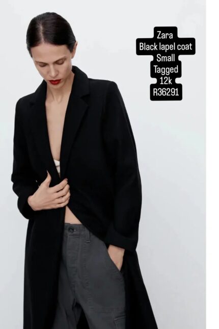ZARA LAPEL COAT TAGGED SMALL R36291